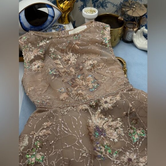 🆕 BRONX & BANCO 🧿 NWOT Violet Mini Dress, Gold & Champagne Sequin - Sz XS US 2 - Picture 13 of 15